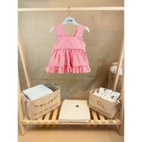 Babytex Çizgili Kız Bebek Elbise - 6 - 9 Ay - Pembe