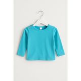 Babytex Uzun Kollu Basic Bebek Tişört & Bluz Omuzdan Çıtçıtlı - Mavi - 6 - 9 Ay