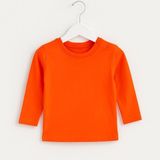 Babytex Uzun Kollu Basic Bebek Tişört & Bluz Omuzdan Çıtçıtlı - Turuncu - 6 - 9 Ay