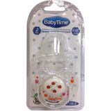 BabyTime BT135 Silikon Damaklı Desenli Emzik N.2 - Turuncu - 6 - 18 Ay