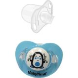 Babytime Silikon Damaklı Koruyucu Kapaklı Mat Gövdeli Emzik N.2 Mavi - Renkli - 6 - 18 Ay