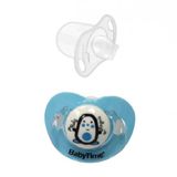 Babytime Silikon Damaklı Koruyucu Kapaklı Mat Gövdeli Emzik N.2 Mavi