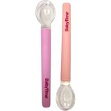 BabyTime Silikon Mama Kaşığı 2'li BPA İçermeyen Yumuşak Uçlu Bebek Beslenme Aracı - Pembe