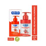 BABYTON Doğal Bebek & Çocuk Çilek Diş Macunu Florürsüz 200 ml