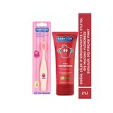 BABYTON Doğal Çilek Hidroksiapatit + Ksilitol Diş Macunu Florürsüz - Ekolojik Diş Fırçası Pinky