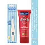 Babyton SET Çilek Hydroxyapatite + Xylitol Diş Macunu 75 ml - Ekolojik Diş Fırçası Coco