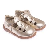 BabyWalk Kız Bebek Sandalet Deri Cırt Cırtlı - Sarı