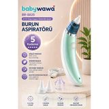 Babywawa Br-8820 0-12 Yaş Şarjlı Bebek Burun Aspiratörü 5 Kademe Güçlü Çekim