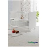 Babywhen Bebek Beşiği Park Beşik Beyaz Anne Yanı Kademeli Tekerlekli 60x120 BW1065