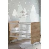 Babywhen Bw1026 - Pratik Kademeli Tekerlekli Bebek Beşik Ahşap 60X120