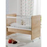 Babywhen Bw1066 - Pratik Kademeli Anne Yanı Tekerlekli Bebek Beşik Ahşap 60X120