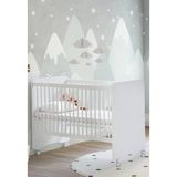 Babywhen Tekerlekli Anne Yanı Kademeli Bebek Beşiği - Bebek Yatağı - Park Yatak - Beyaz - 60X120 Cm Bw1025