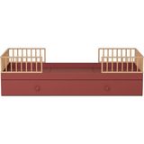 Babywulf Dual Montessori Yavru Yataklı Çocuk Karyola 120 X 200 Cm - Bordo