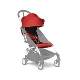 BABYZEN YOYO 6+ tekstil seti, kırmızı – sadece tekstil seti: Koltuk minderi, aynı renkte örtme ve arkada fermuarlı cep – YOYO2 bebek arabası iskeleti gereklidir (ayrı satılır)