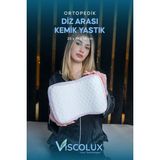 Bacak Arası Ortopedik Yastık - Diz Bacak Arası Visco Yastık Bacak Destek Minderi 25X19X14 Pembe - 25 x 19 x 14 cm