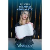 Bacak Arası Ortopedik Yastık - Diz Bacak Arası Visco Yastık Bacak Destek Minderi Pembe 25x19x14, Pembe