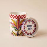 Baci Milano Dolce Vita Palm Kapaklı Kupa 9 cm Porselen