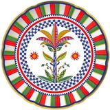 Baci Milano dolce Vita Palmiye Desenli Servis Tabağı 32 cm - 0,21 lt - Mavi