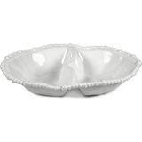 Baci Milano Joke Table Kitchen Melamin 2'li Bölmeli Beyaz Tabak