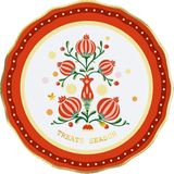 Baci Milano Mamma Mia Nar Desenli Tatlı Tabağı Kırmızı - Çok Renkli