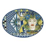 Baci Milano Sicily 35.5x51 CM Mavi Oval Servis Tabağı