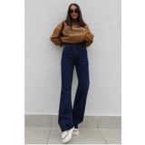 BACK Amar Kadın Süper Yüksek Bel Wide Leg Likralı Salaş Paça Kot Pantolon FLASHBACK2023COLLECTION3
