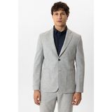 Back And Bond Açık Gri Slim Fit Mono Yaka Yünlü Ceket - 52