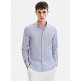 Back And Bond Mavi-Beyaz Erkek Regular Fit Çizgili Gömlek B35S20011 - Siyah - 2XL