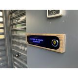 Back Home LED Işıklı Isimli Dekoratif Antrasit Gri Ahşap Kapı Zili Butonu