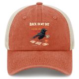 Back in My Day Crow Trucker Hat Kadın Trendy Mesh Kamyon Şoförü Şapkası Yaz için, Safran, Tek Beden