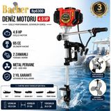 Backer BP6300 Japon Profesyonel Tekne Deniz Bot Kayık Motoru 4,9hp 65CC