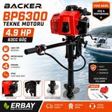 Backer BP6300 Japon Profesyonel Tekne Deniz Bot Kayık Motoru 4,9hp 65CC