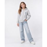 Backlain Mod Style Kız Çocuk Fermuarlı Sweatshırt Hırka 3 Iplik Şardonlu Kalın Kumaş - Gri - 15 - 16 Yaş