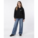 Backlain Mod Style Kız Çocuk Fermuarlı Sweatshırt Hırka 3 Iplik Şardonlu Kalın Kumaş - Siyah - 11 - 12 Yaş