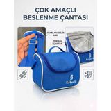 Backpack Folyolu Isı Yalıtımlı Lüx Günlük İlkokul Ortaokul Okul Gezi Beslenme Çantası Mavi