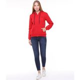 Backpacker Kadın Sweatshirt Kapüşonlu Fermuarlı Kırmızı - Kırmızı - Siyah - M / Regular