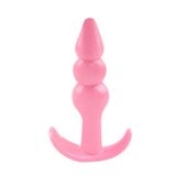 Backpart 3 Boğumlu Silikon Anal Tıkaç - Pembe
