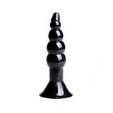 Backpart Boğumlu Vantuzlu 11.5cm Anal Tıkaç - Siyah