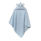 Bacodeseta PandaDots 3D Kapüşonlu Bebek Havlusu – 3D Panda Nakışlı,Soft Cotton, 80x80 cm, 0–12 Ay (MAVİ)