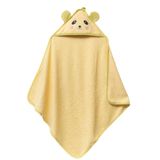Bacodeseta PandaDots 3D Kapüşonlu Bebek Havlusu – 3D Panda Nakışlı,Soft Cotton, 80x80 cm, 0–12 Ay (SARI)