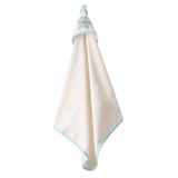 Bacodeseta SeaSparkle Kapüşonlu Bebek Havlusu – Deniz Yıldızı Nakışlı,75x80 cm, Soft Cotton (BEYAZ ZEMİN MİNT BİYE)