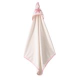 Bacodeseta SeaSparkle Kapüşonlu Bebek Havlusu – Deniz Yıldızı Nakışlı,75x80 cm, Soft Cotton (BEYAZ ZEMİN PEMBE BİYE)
