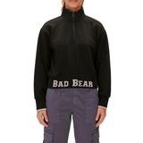 Bad Bear 230412004 Zoe Siyah Half-Zip Sweatshirt Kadın Kazak