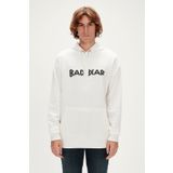 Bad Bear 3D Bad Hoodie Off-White Beyaz Kapüşonlu Erkek Sweatshirt