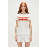 Bad Bear Badbear Alıana Kadın T-Shırt Şeker Beyaz
