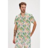 Bad Bear Bloom Beyaz Baskılı Erkek Gömlek - 2XL
