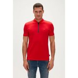 Bad Bear Cord Crimson Red Kırmızı Polo Yaka Fermuarlı Erkek T-Shirt - 2XL