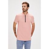 Bad Bear Cord Polo Yaka Pembe Erkek Tişört - Pudra Pembe