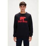 Bad Bear Crewneck Lacivert Baskılı Erkek Sweatshirt