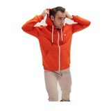 Bad Bear Erkek 210212028 Even Full-Zip Hoodie Kazak, Turuncu, L
